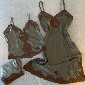 Vintage Christian Dior Lingerie 3 Piece Set